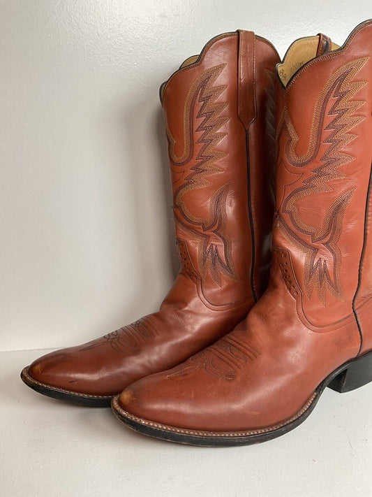 Rios of Mercedes Brown Leather Cowboy Boots 13 A Distressed