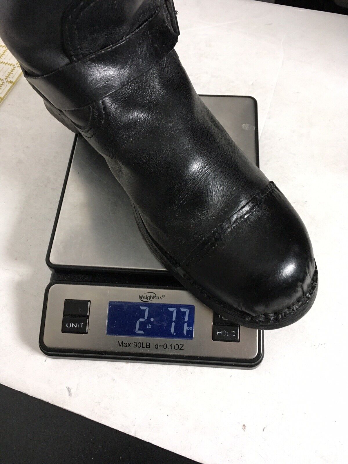 Vintage Sears 18” Tall Harness Engineer Boots 12 Black Leather Old Label 40s 50s