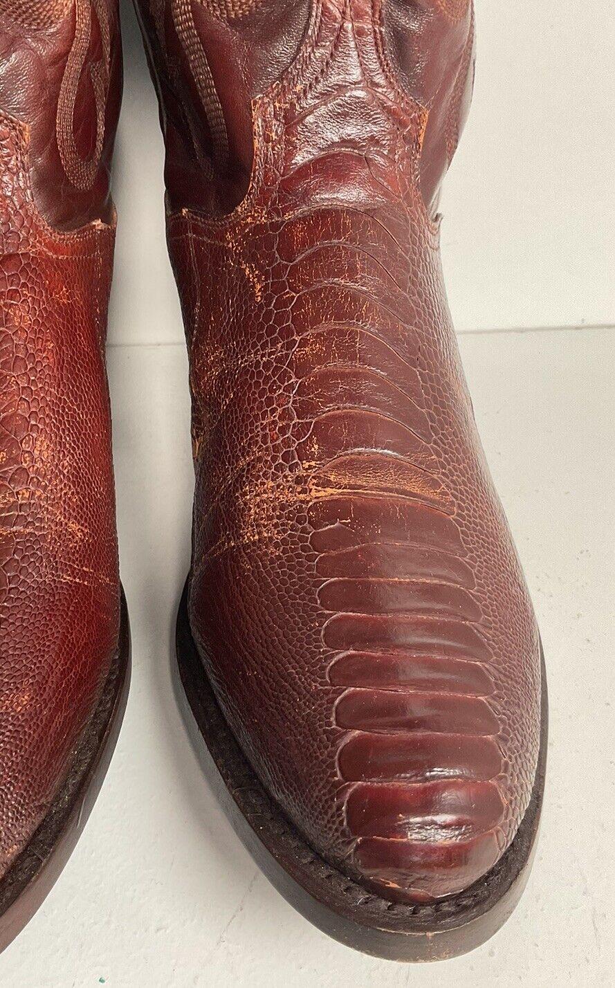 Dan Post Exotic Ostrich Leg Cowboy Boots 10 D