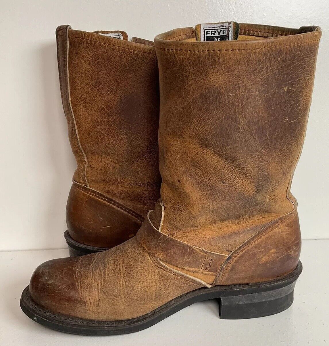 Frye Women’s 12 R Engineer Harness Boots 9 M Golden Brown 77400