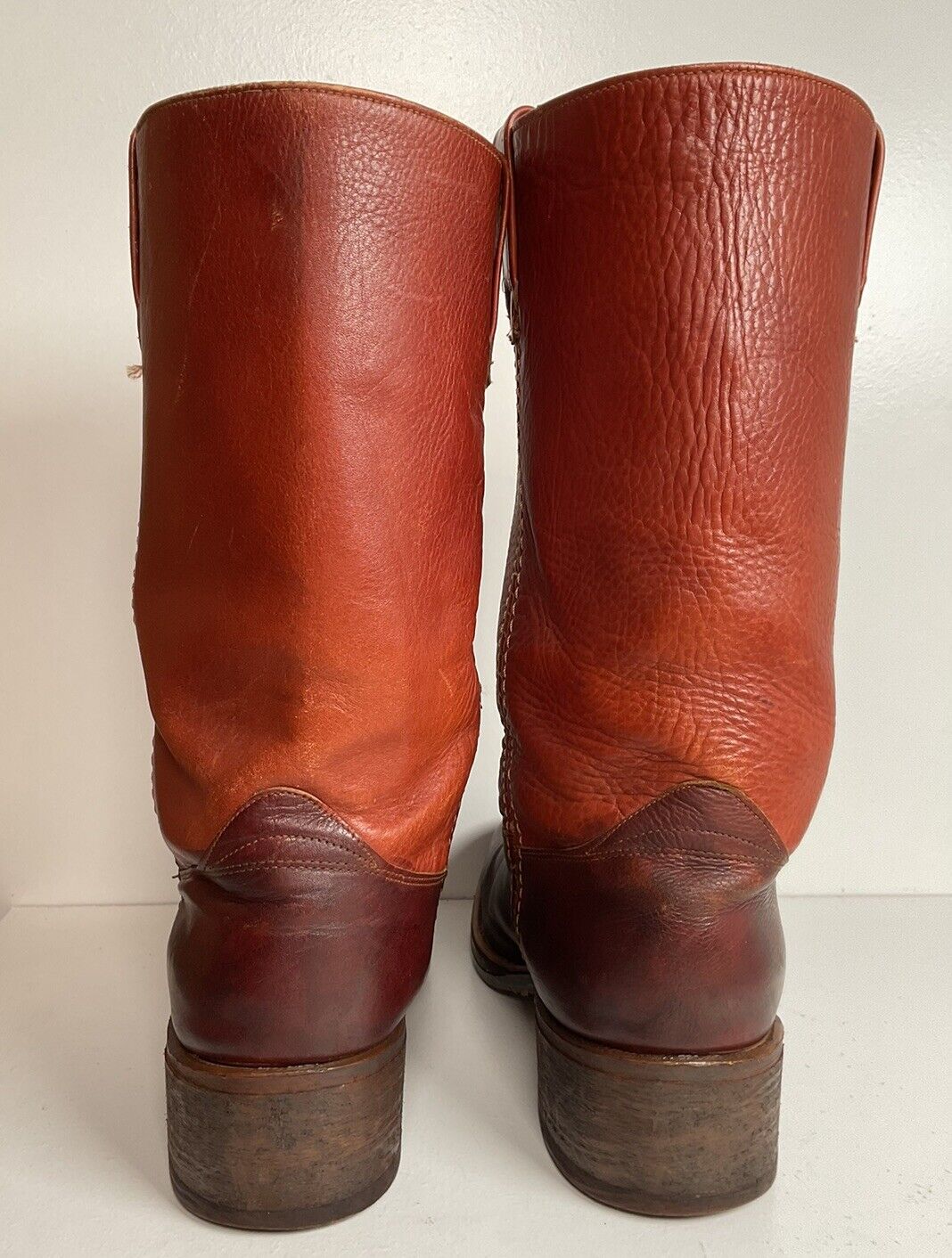 Vintage Acme Dingo Leather Campus Boots 13 D Thrashed