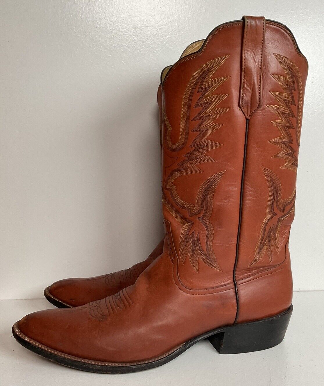 Rios of Mercedes Brown Leather Cowboy Boots 13 A Distressed