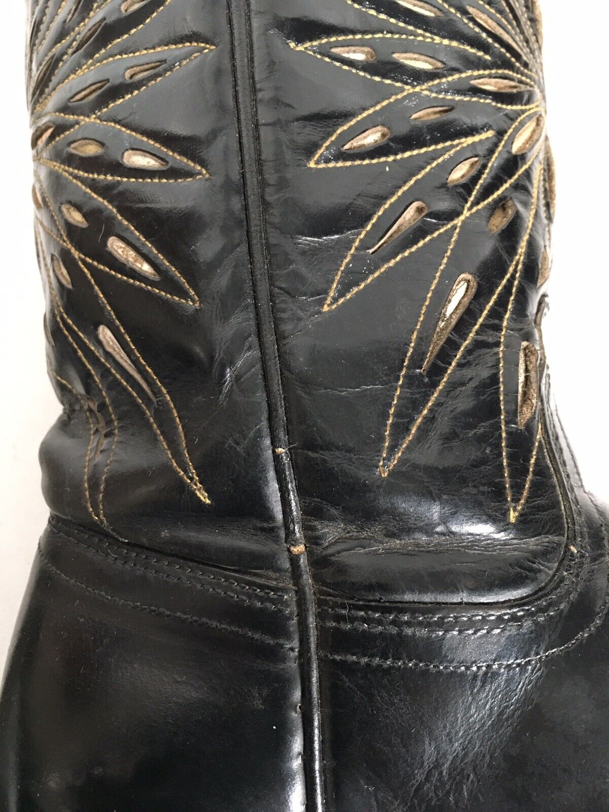 Vintage ACME Peewee Shorty Cowgirl Boots 5.5 C Starburst Inlay 60s 70s