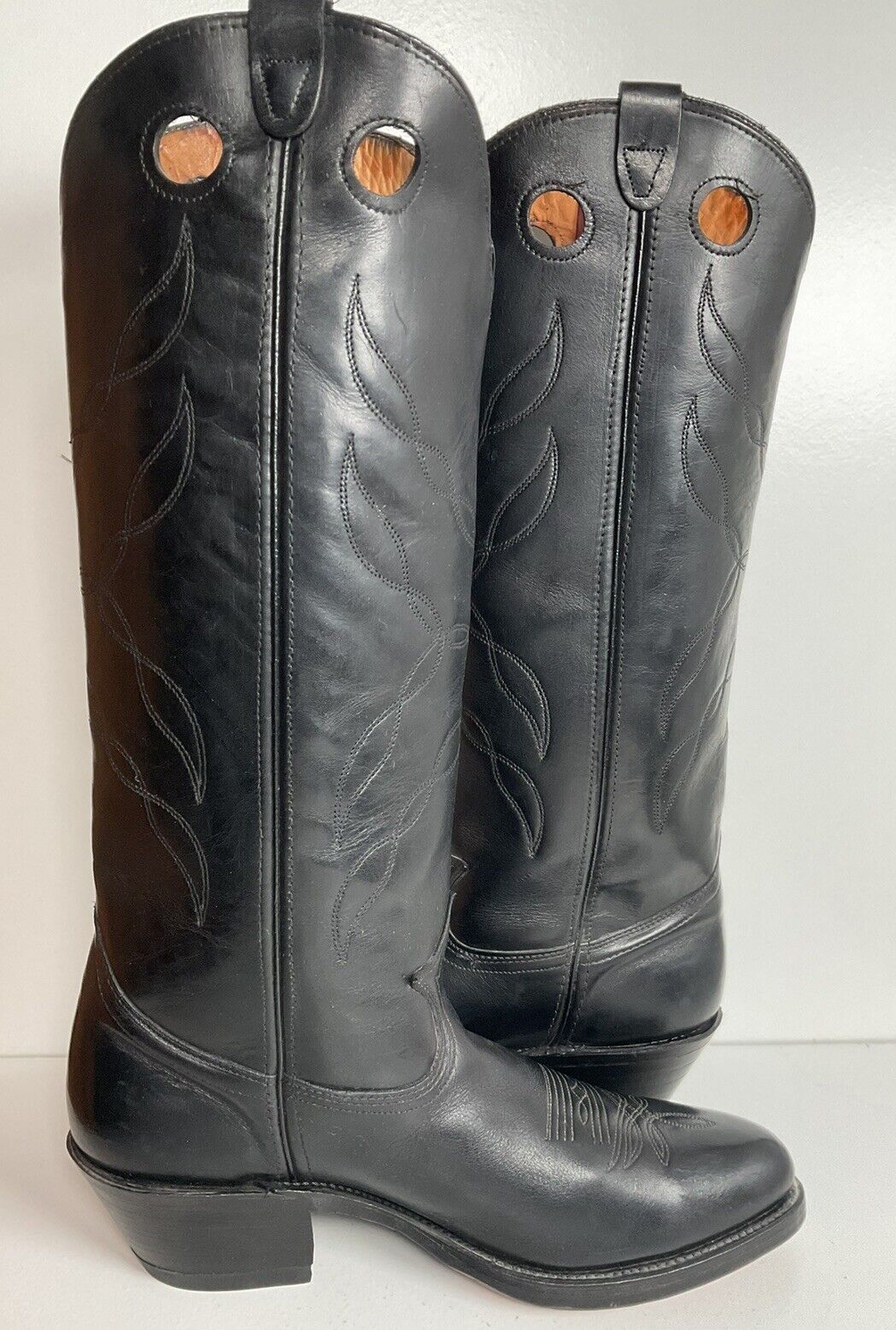 Vintage Double H Tall Buckaroo Cowboy Boots 11 D Old Label USA