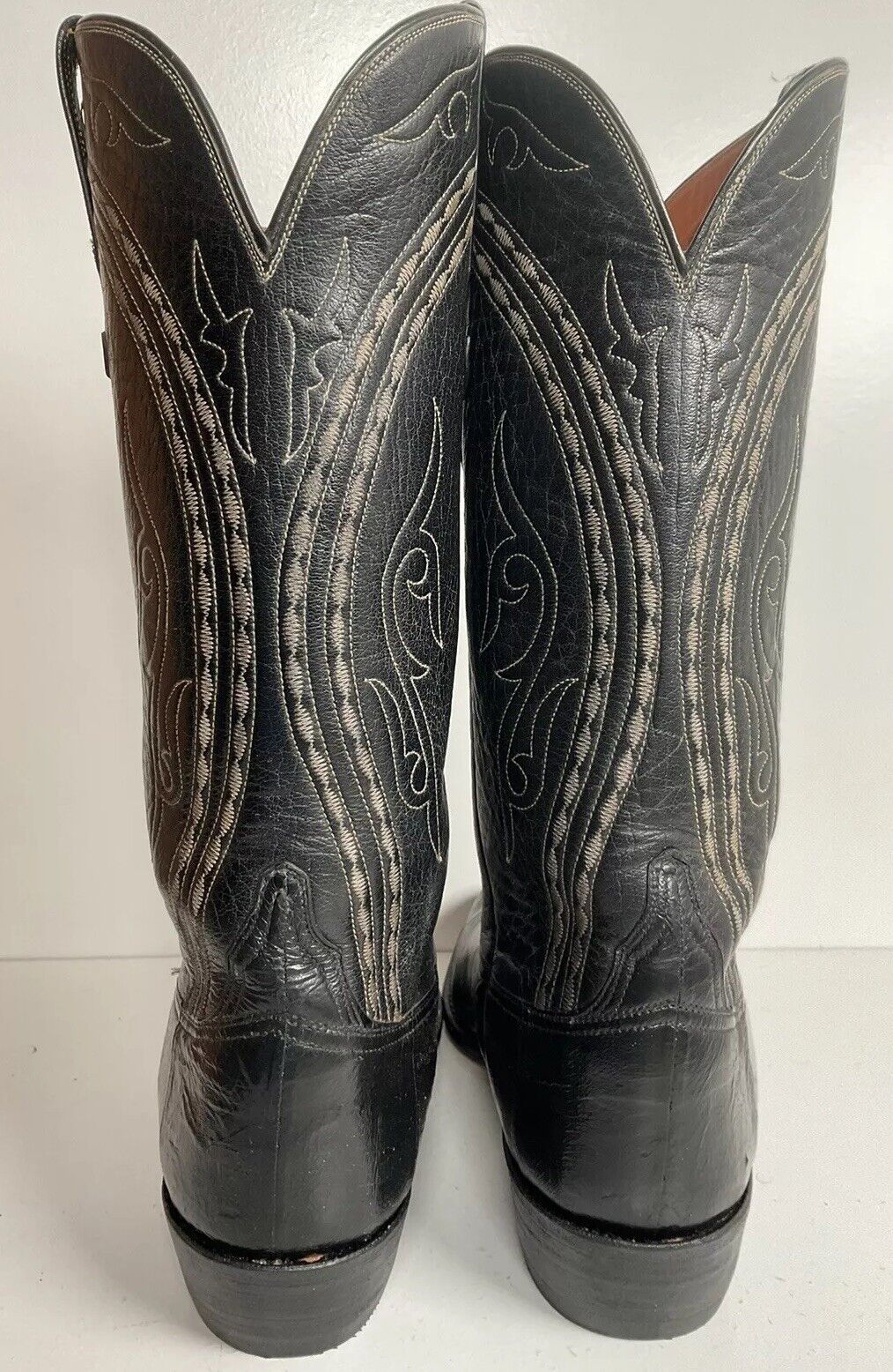 Lucchese San Antonio Exotic Eel Cowboy Boots 9 B Vintage French Toe