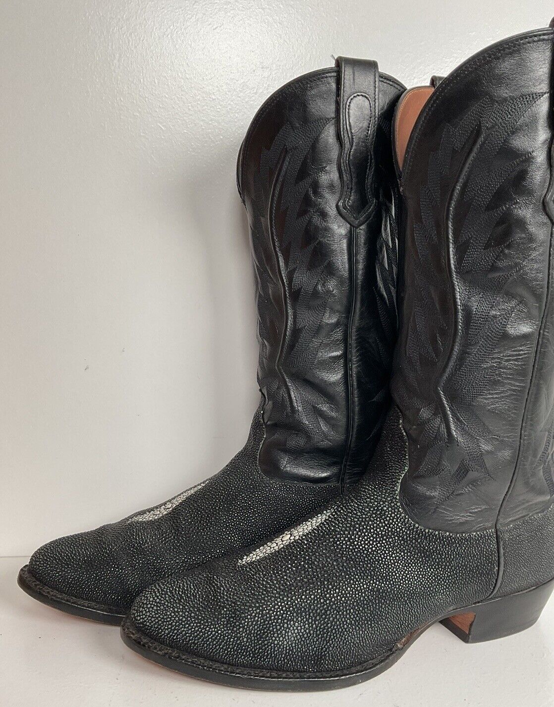 Nocona Exotic Stingray Cowboy Boots 9 D USA Black