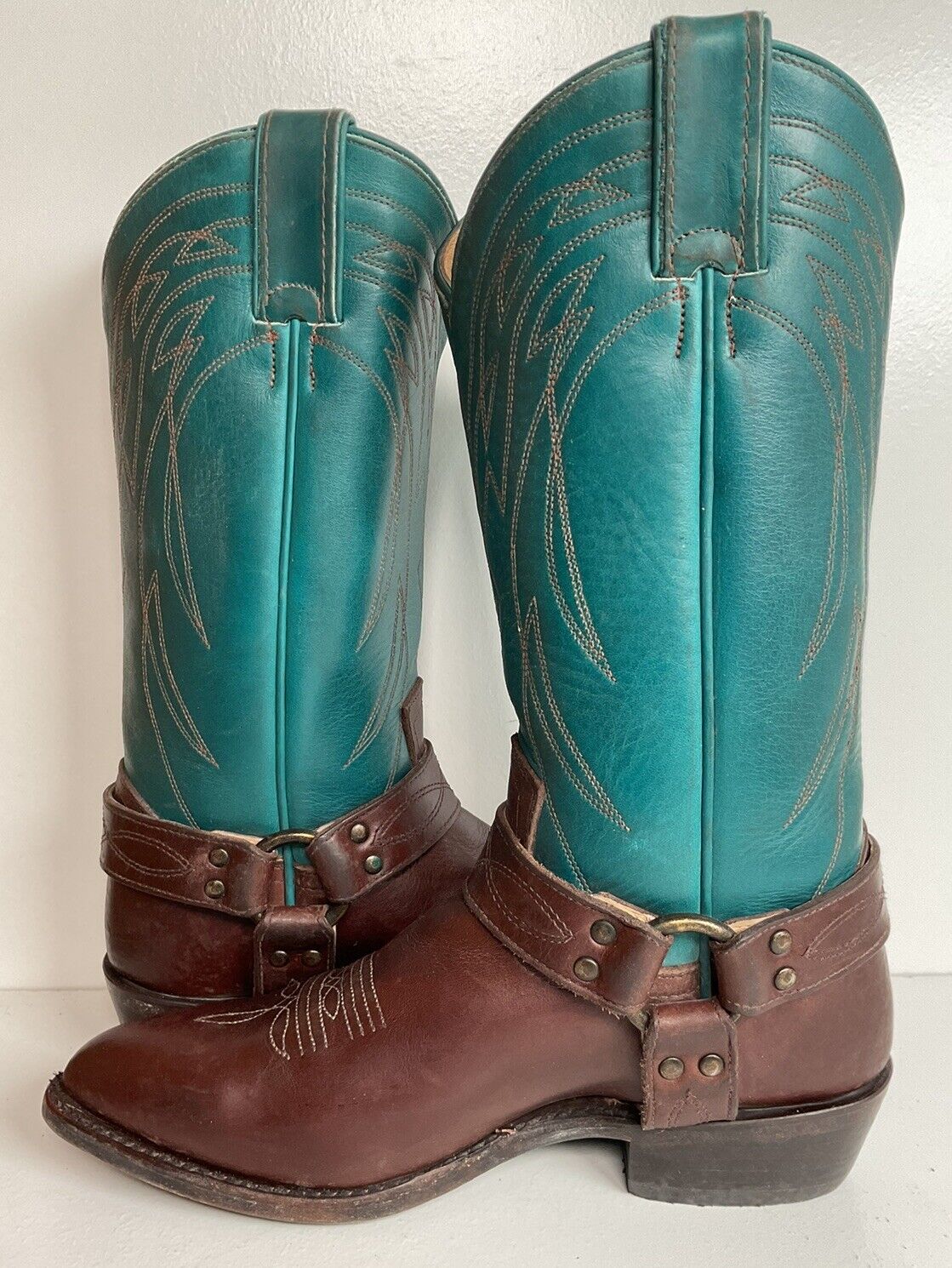 Frye Women’s Billy Teal Harness Western Boots 8.5 B