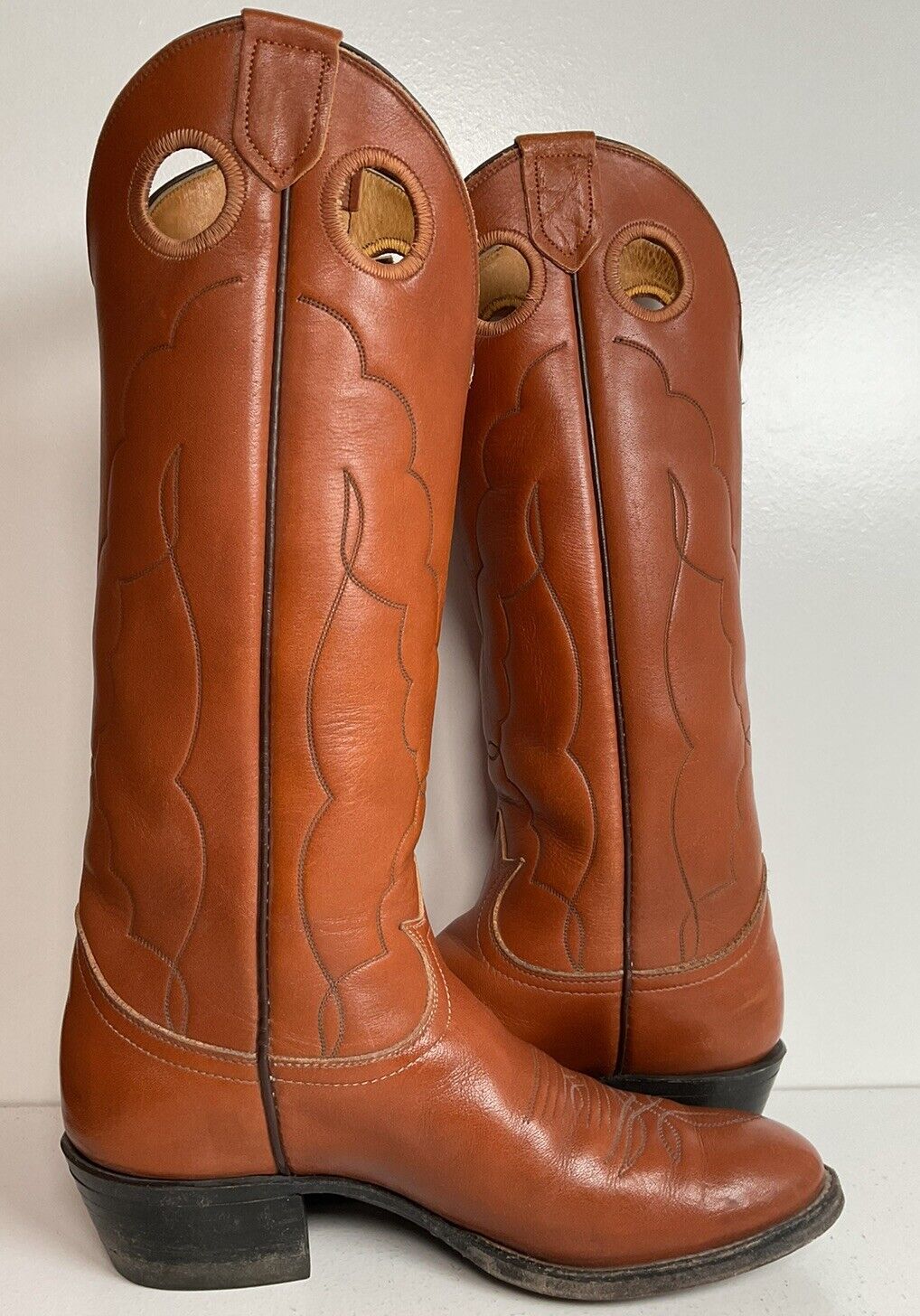 Vintage Tony Lama Buckaroo Cowboy Boots 7.5 D Punchy