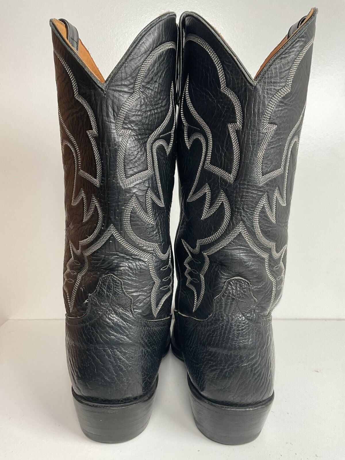 Anderson Bean Black Bullhide Cowboy Boots 12 EE USA Made