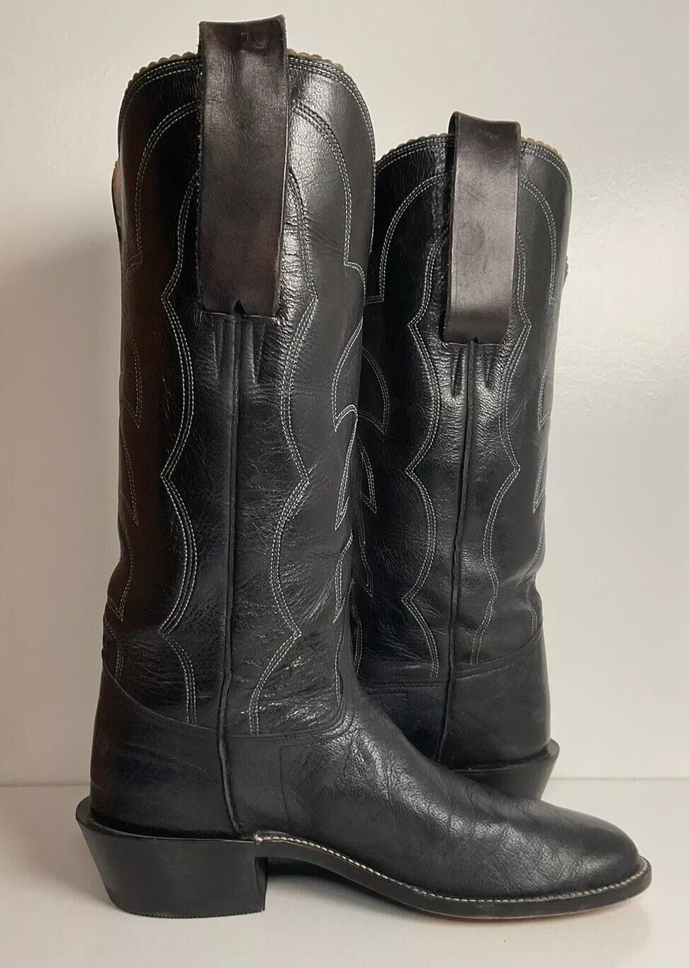 Custom 16” Buckaroo Cowboy Boots 10 B Cavalry Style Kangaroo Leather