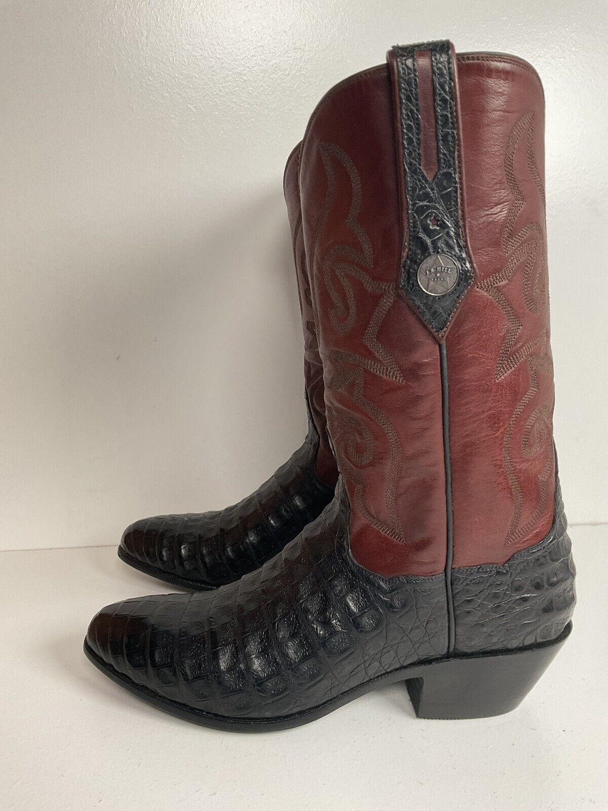 J B Hill Women’s Exotic Caiman Cowgirl Boots 7.5 B Belly Cut Custom