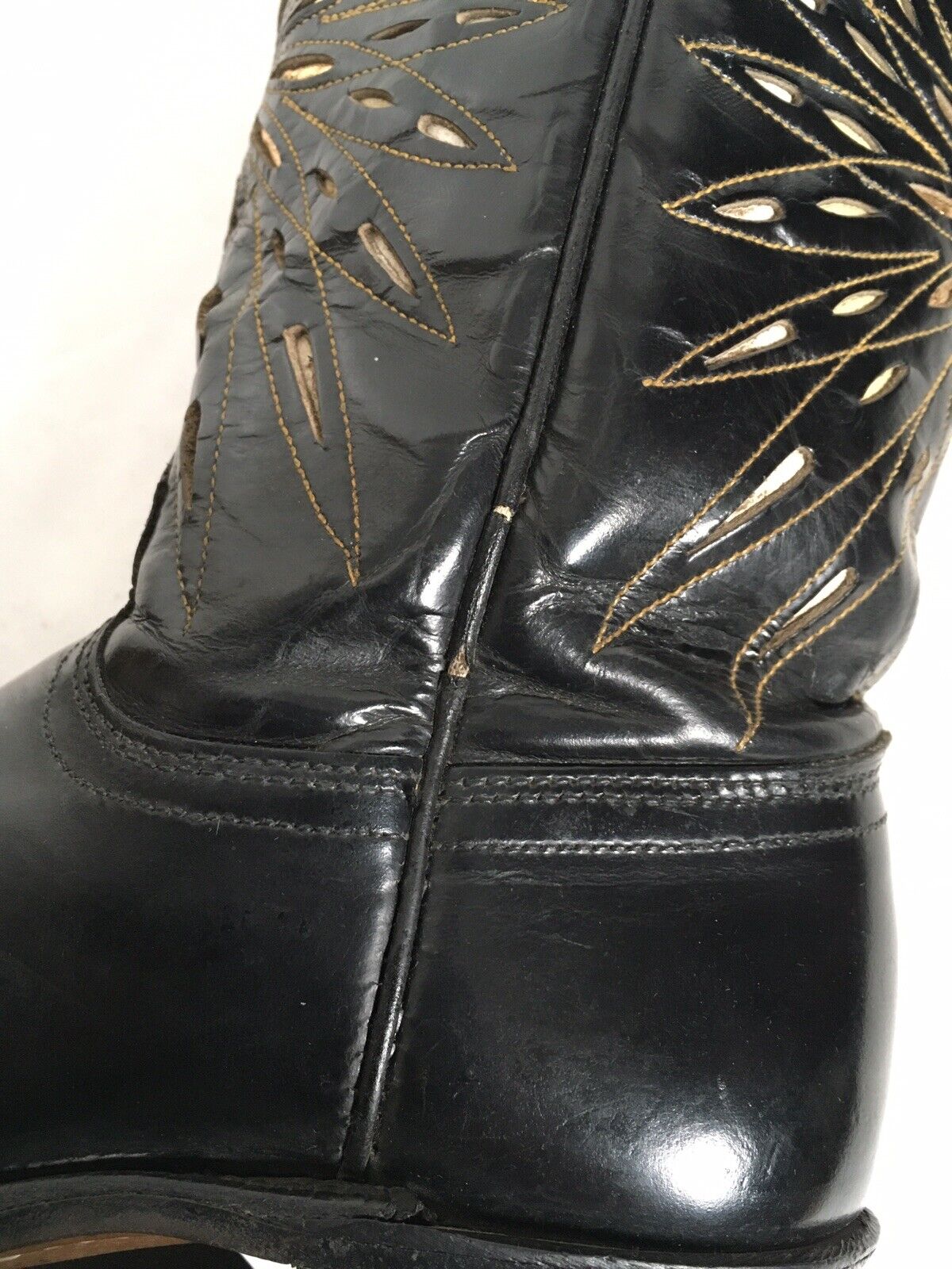 Vintage ACME Peewee Shorty Cowgirl Boots 5.5 C Starburst Inlay 60s 70s