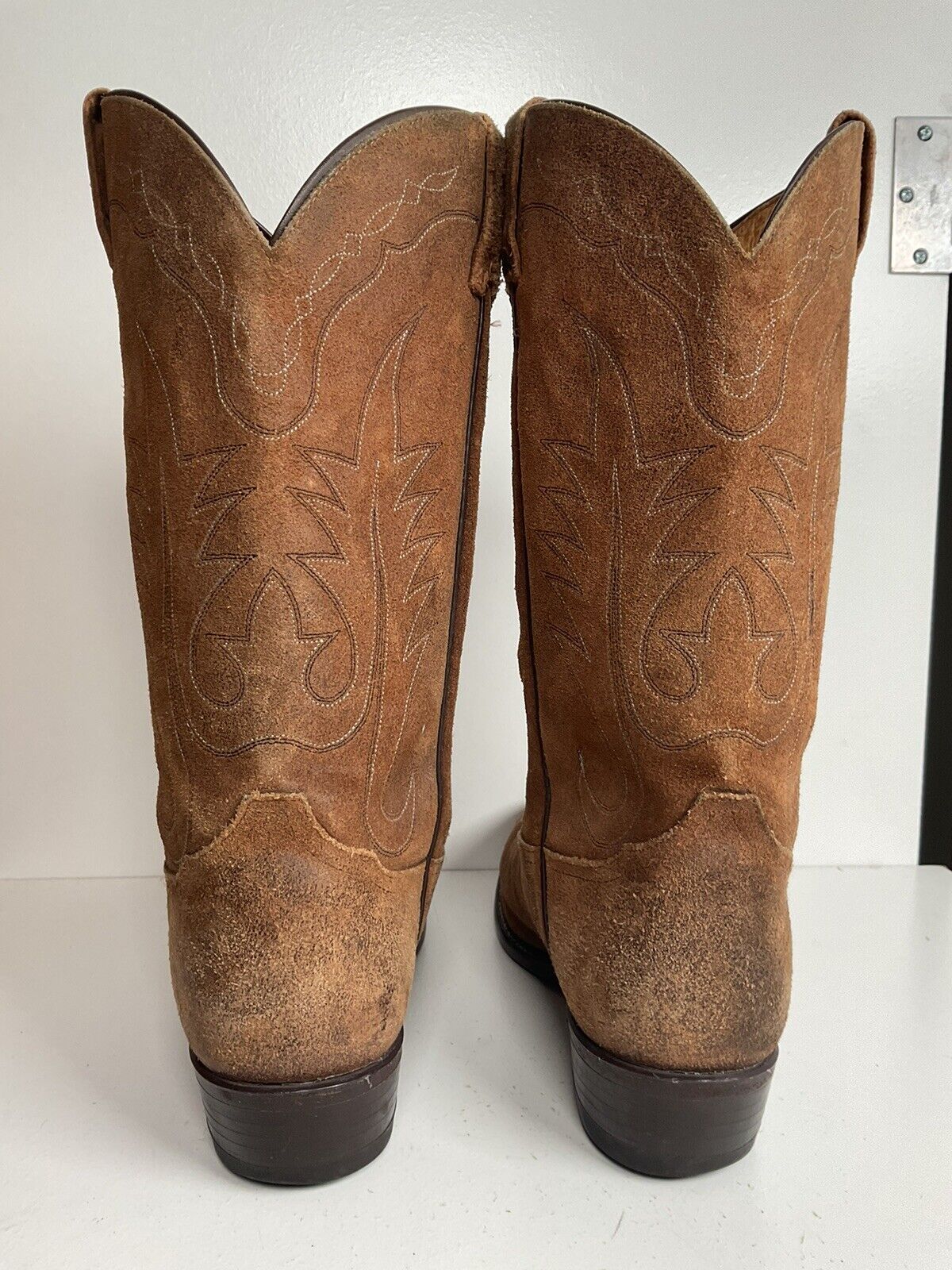 Tony Lama Full Rough Out Suede Cowboy Boots 12 D USA Made