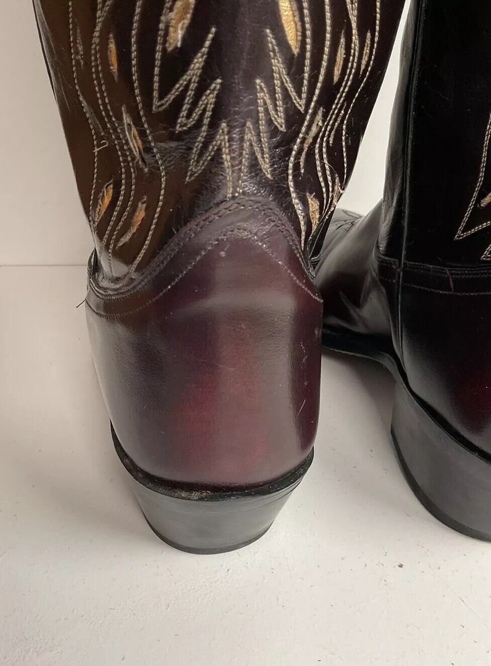 Vintage ACME Glitter Thunderbird Cowboy Boots 12 EW New Old Stock Tooled Inlay