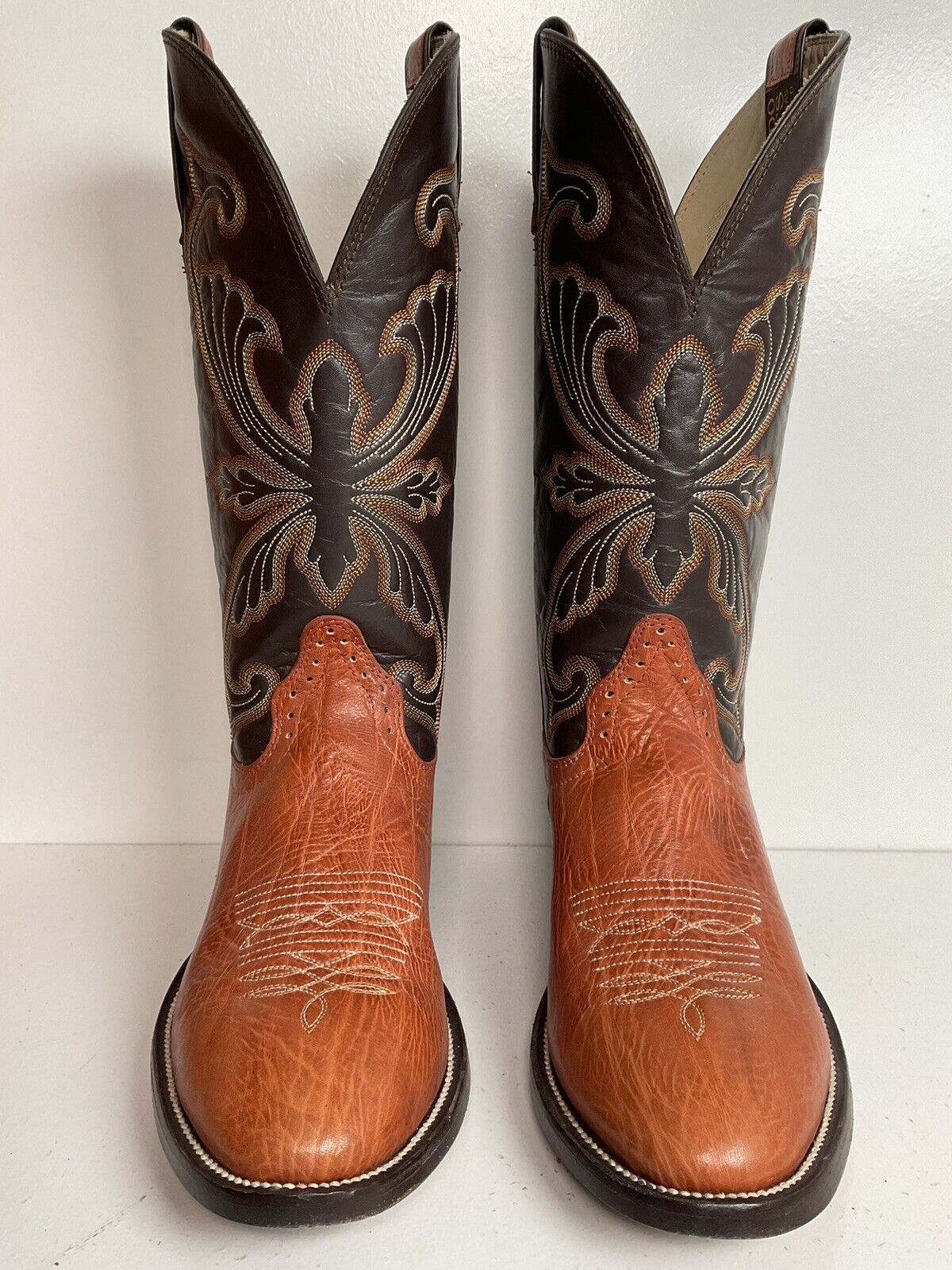 Hondo Spanish Shoulder Leather Cowboy Boots 9.5 D Style 9604