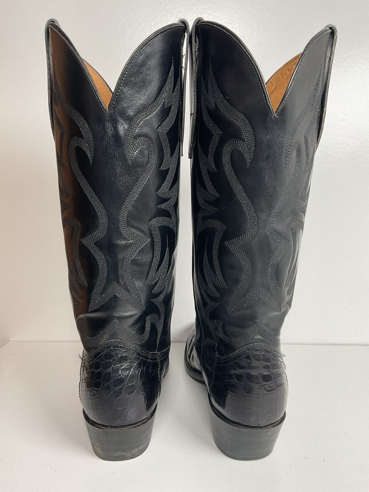 Nocona Legacy Collection Alligator Cowgirl Boots 8 B Belly Cut W/Storage Bags