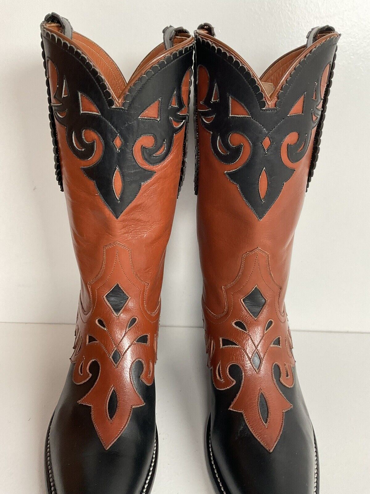 Vintage Rocketbuster Cowgirl Boots 4.5 Men | 5.5-6 Women Tooled Overlay Mule Ear