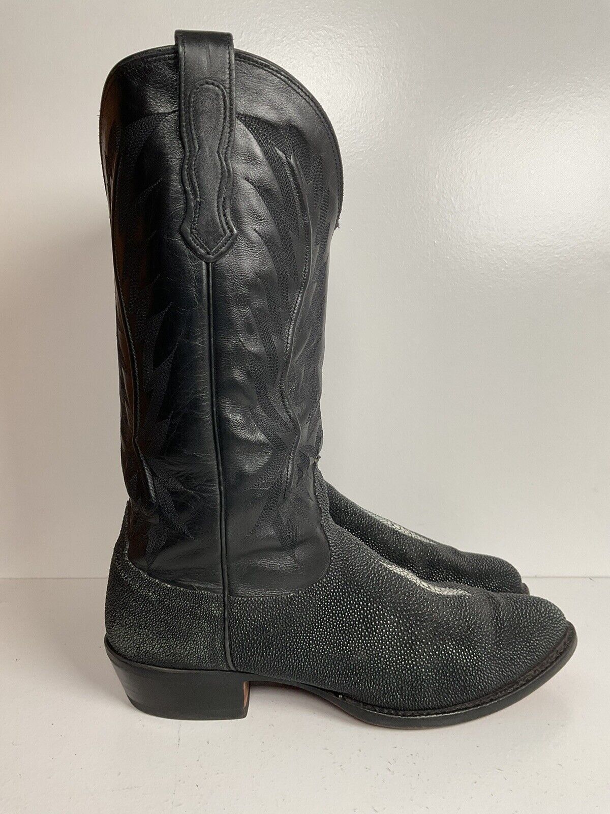 Nocona Exotic Stingray Cowboy Boots 9 D USA Black