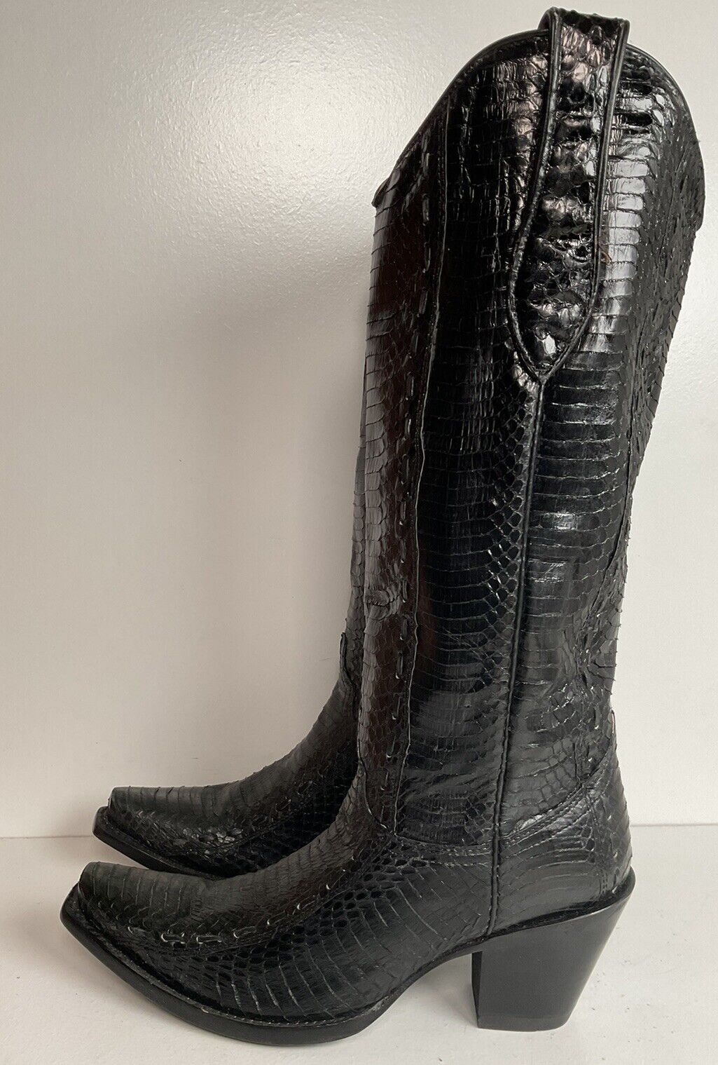 Corral Full Cobra Snakeskin Cowgirl Boots 7.5 M Exotic Mule Ear Snip Toe