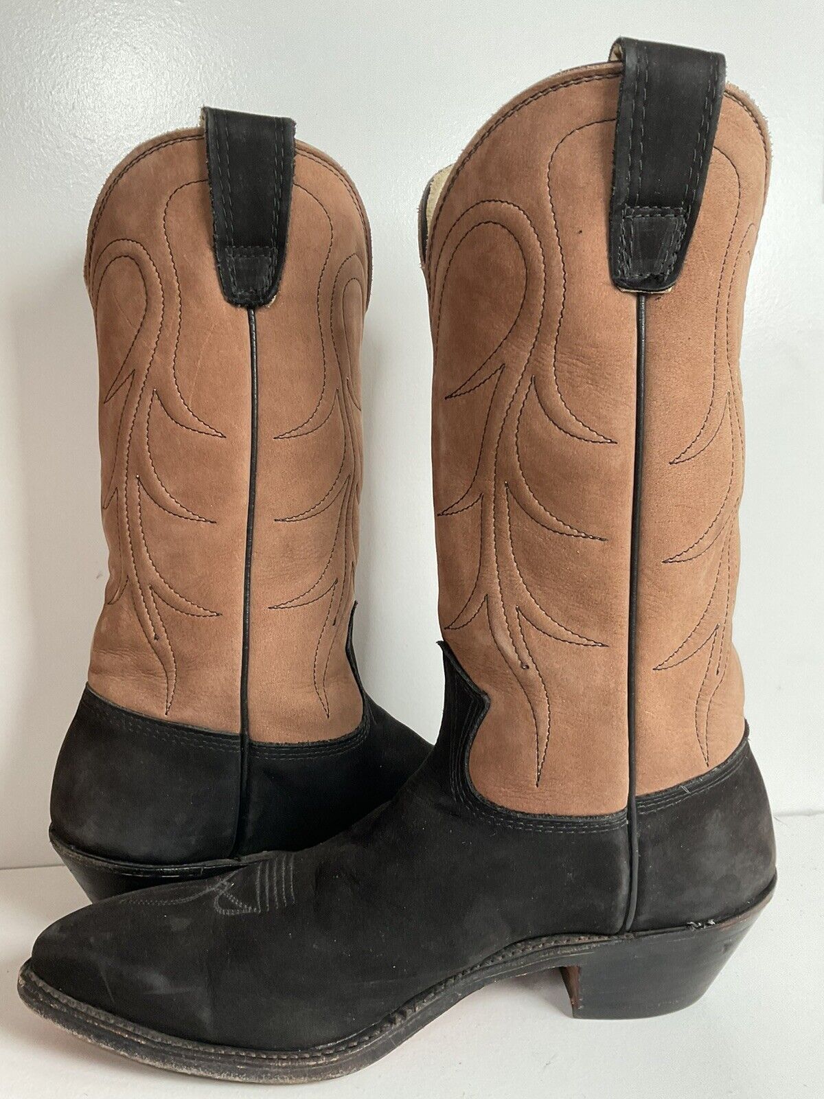 Stewart Fine Handmade Cowboy Boots 9 D Nubuck Suede Custom