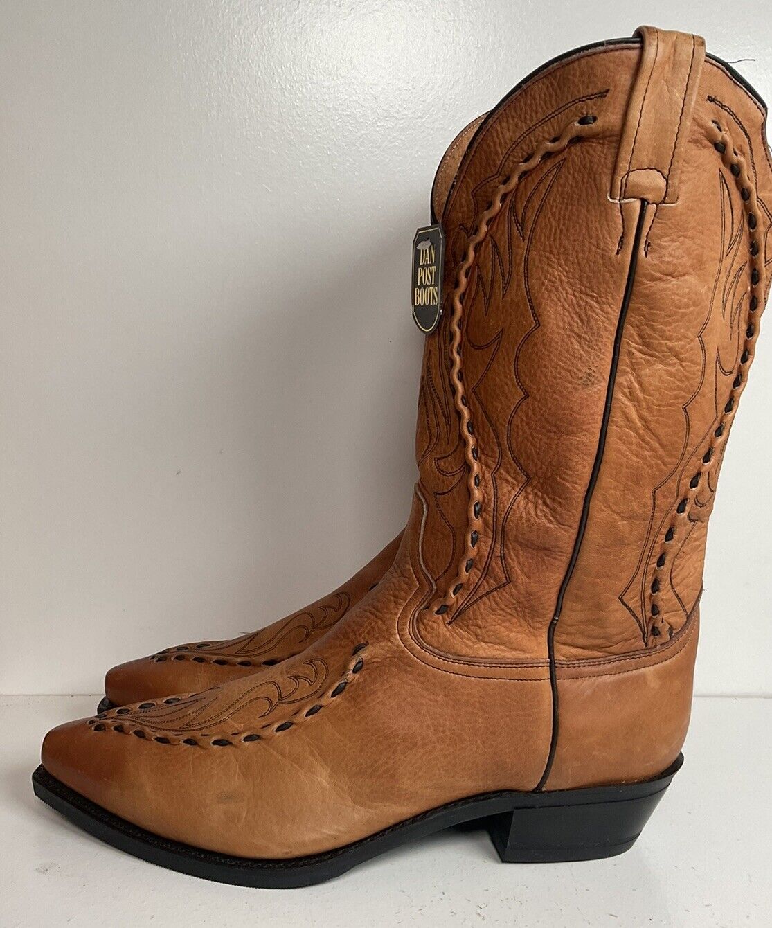 Dan Post Buck Lace Cowboy Work Boots 12 EW Brown Albany Leather Oil Resistant