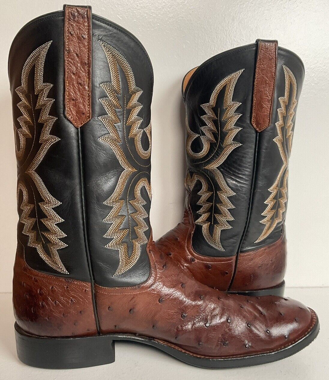 Rios Of Mercedes Exotic Ostrich Quill Roper Boots 9.5 D New Sole Savers