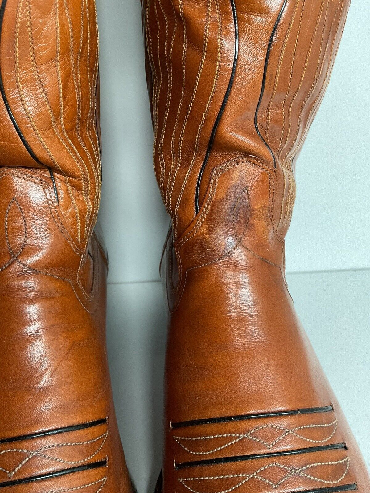 Vintage Dan Post Line Dancing Cowboy Boots 12 B Made in Spain