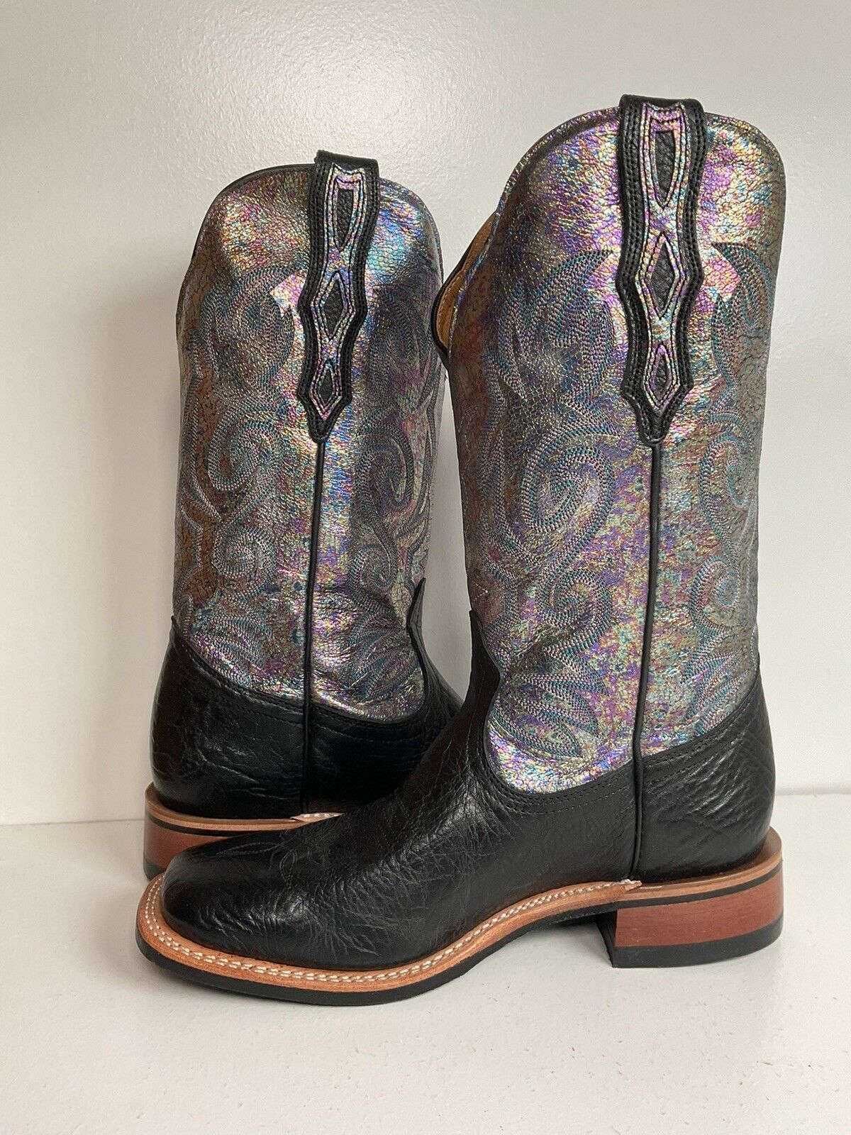 Boulet Women’s Iridescent Cowgirl Boots 9 C Square Toe