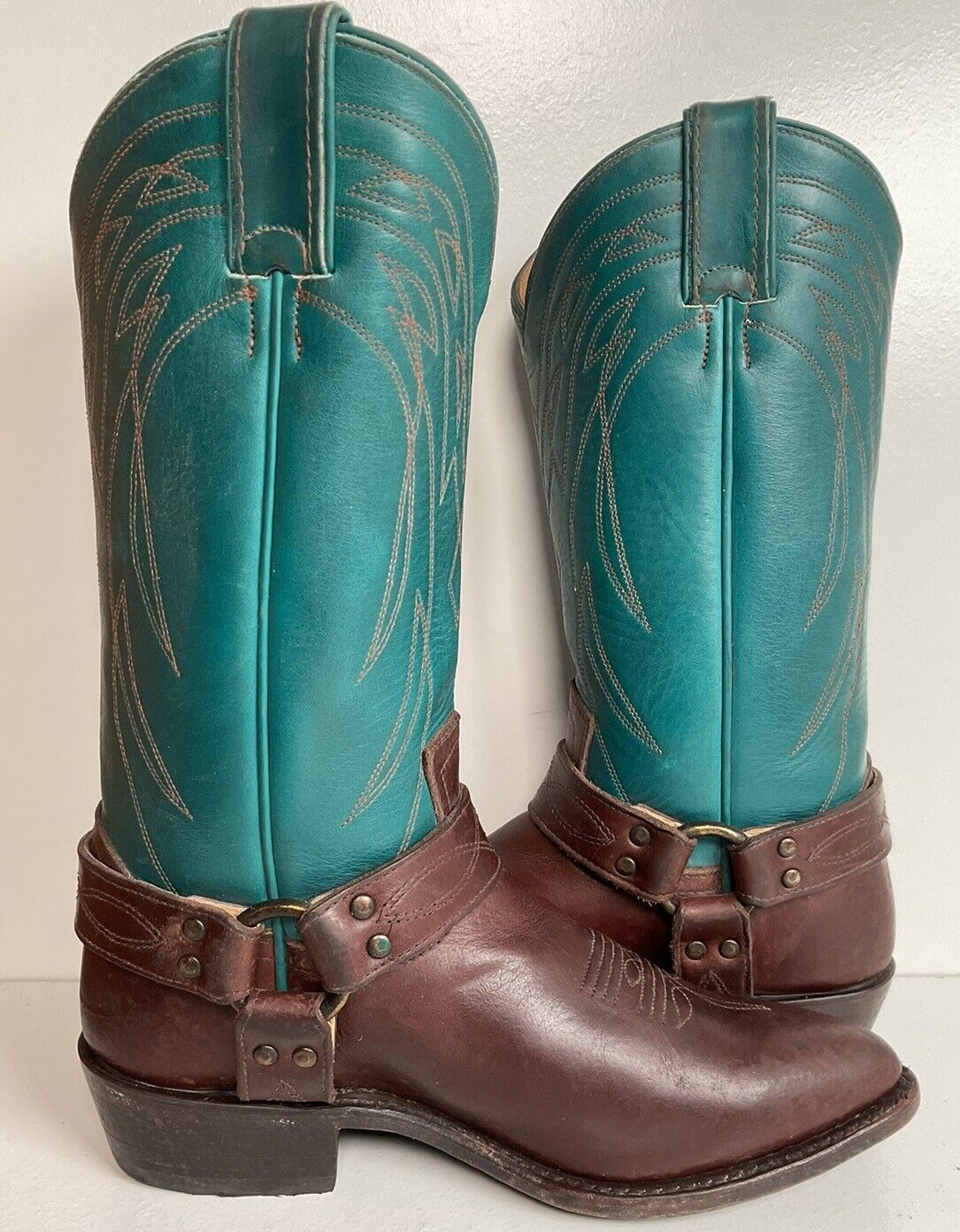 Frye Women’s Billy Teal Harness Western Boots 8.5 B