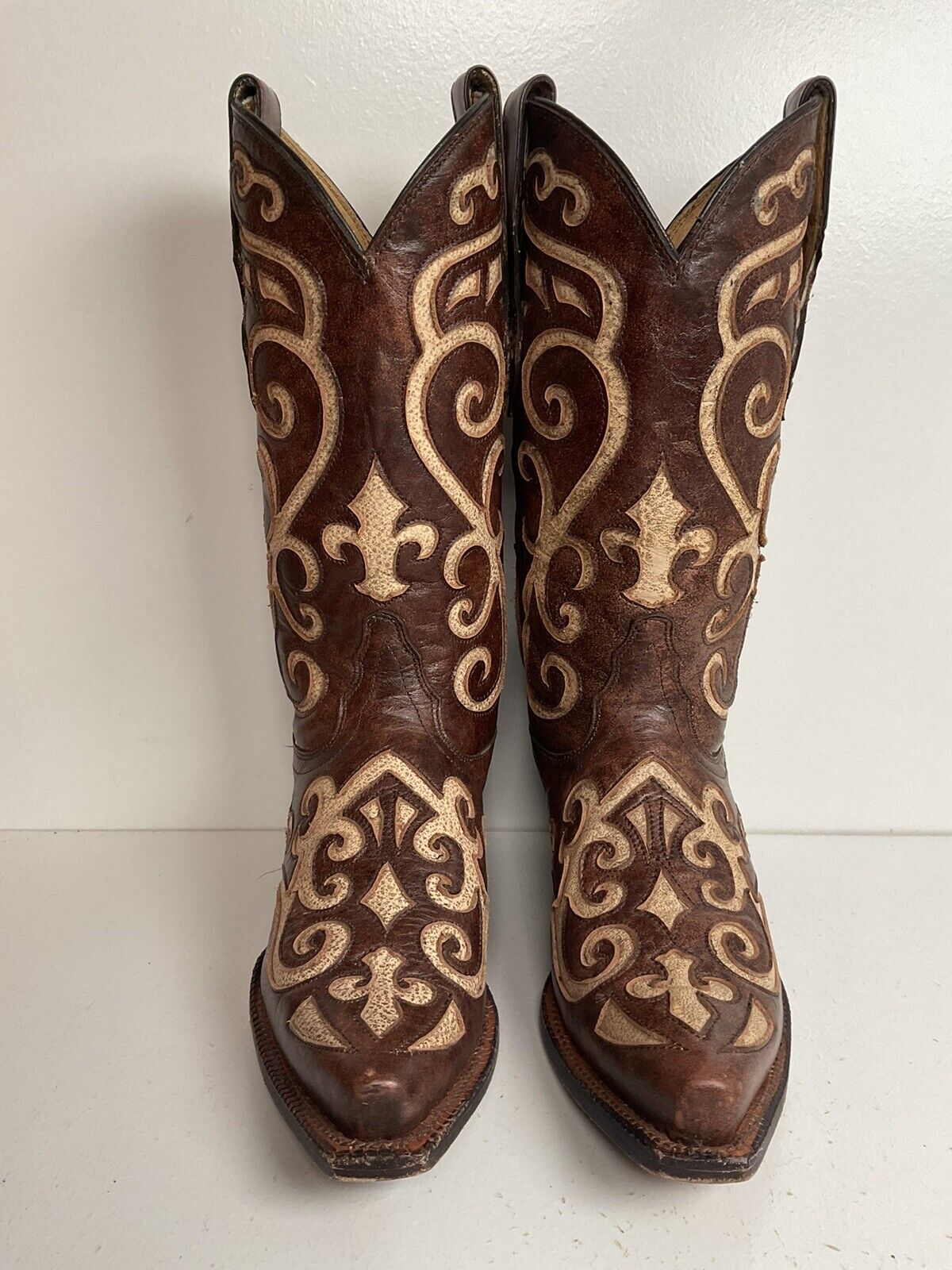 Tony Lama Cassidy & Santa Fe Cowgirl Boots 5 B Tooled Inlay