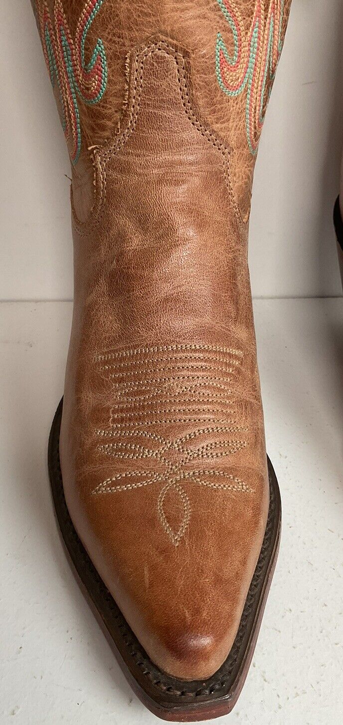 Justin Bent Rail Leather Cowgirl Boots 7 B New Without Box