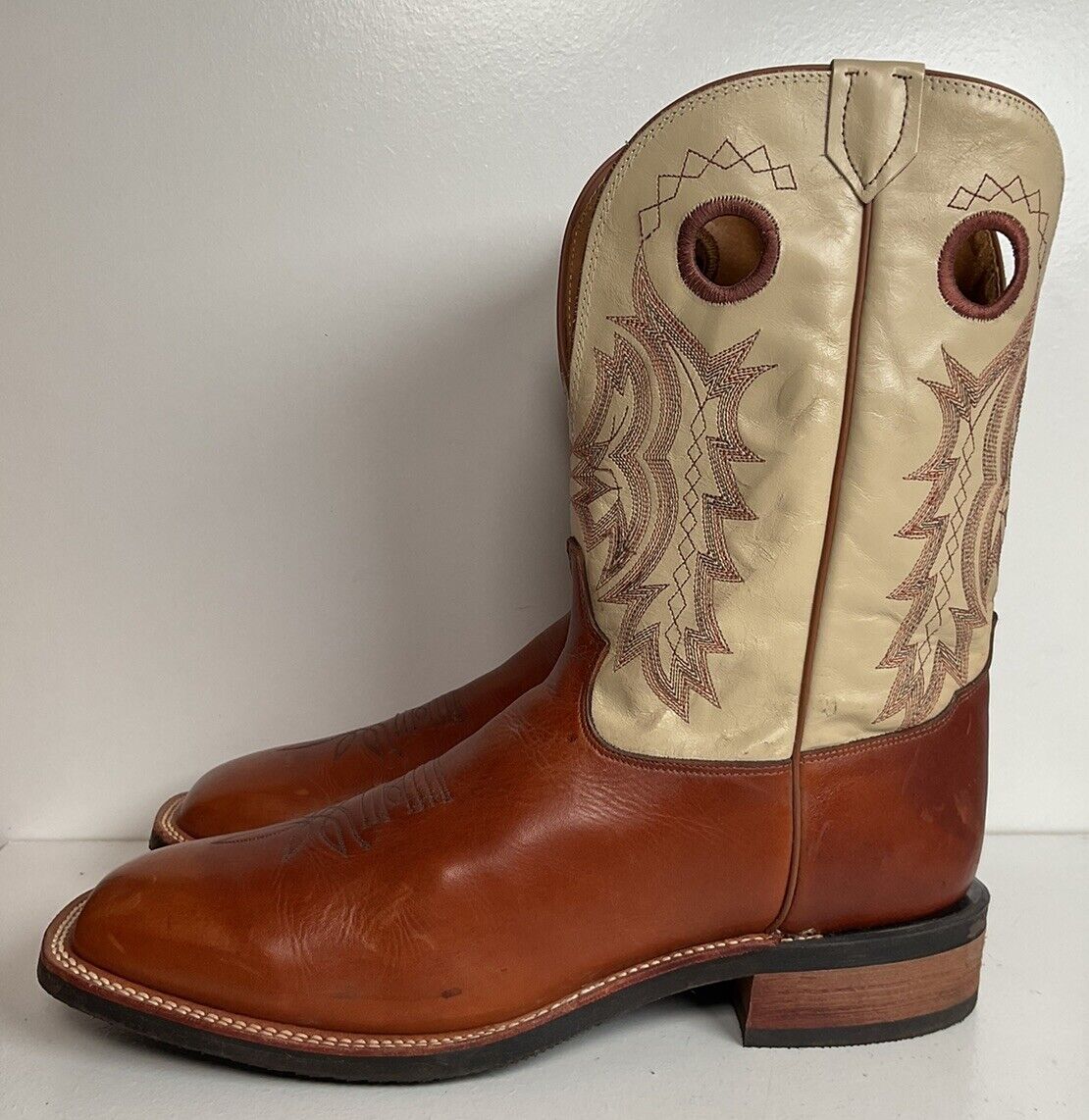 Tony Lama Shorty Buckaroo Cowboy Boots 14 D Punchy Crepe