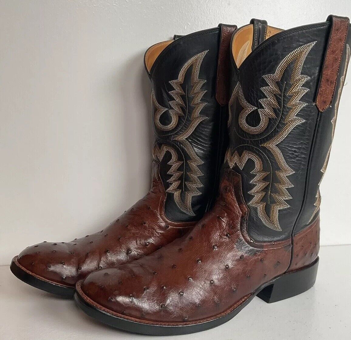 Rios Of Mercedes Exotic Ostrich Quill Roper Boots 9.5 D New Sole Savers