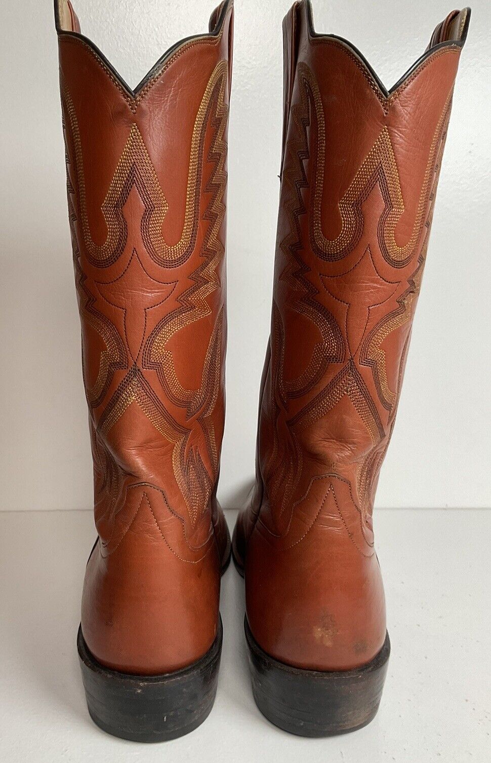 Rios of Mercedes Brown Leather Cowboy Boots 13 A Distressed