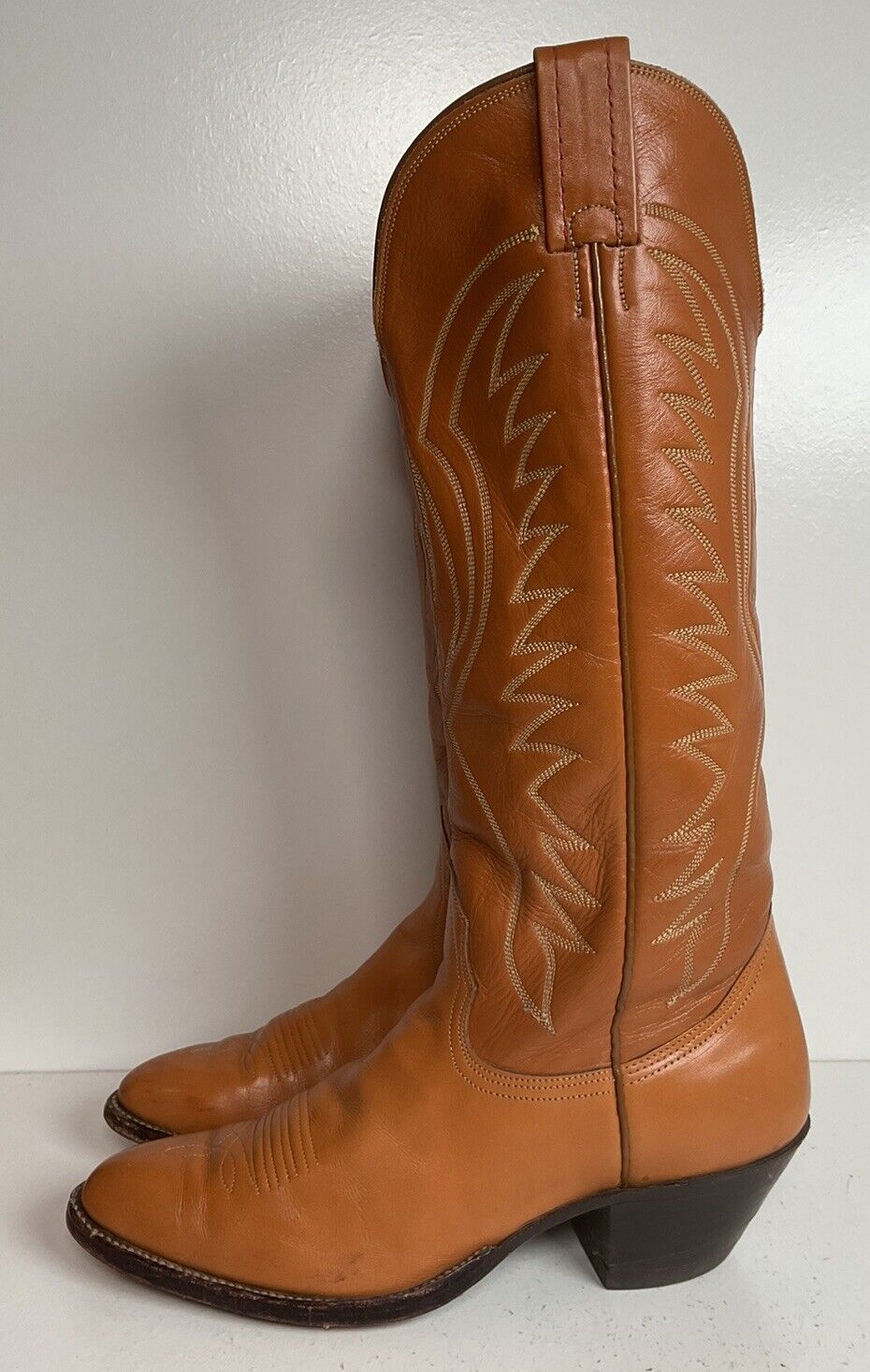 Vintage Nocona 17” Cowgirl Boots 7.5 C USA Made Old White Label