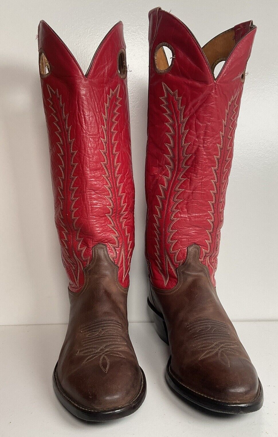 Vintage Tony Lama 18” Buckaroo Cowboy Boots 11 D Punchy USA