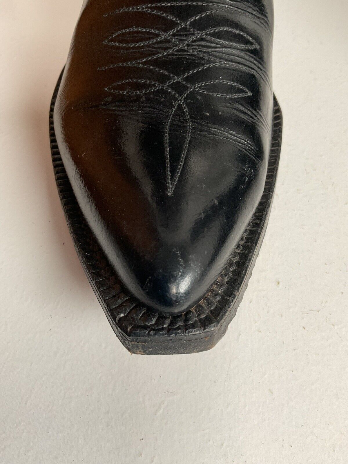 Vintage ACME Tooled Diamond Inlay Leather Cowboy Boots 8 D Old Label 1950s 1960s