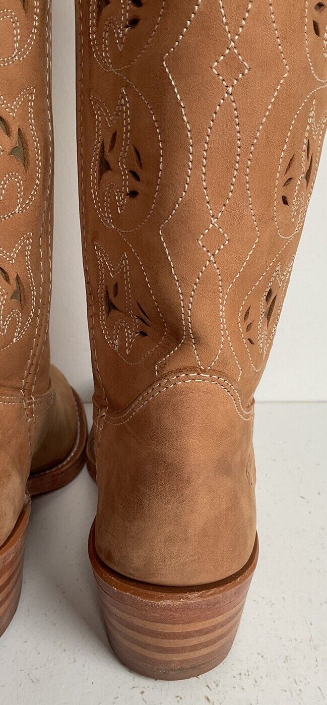 Frye Austin Cowgirl Boots 6 M Tooled Flower Inlay USA Made