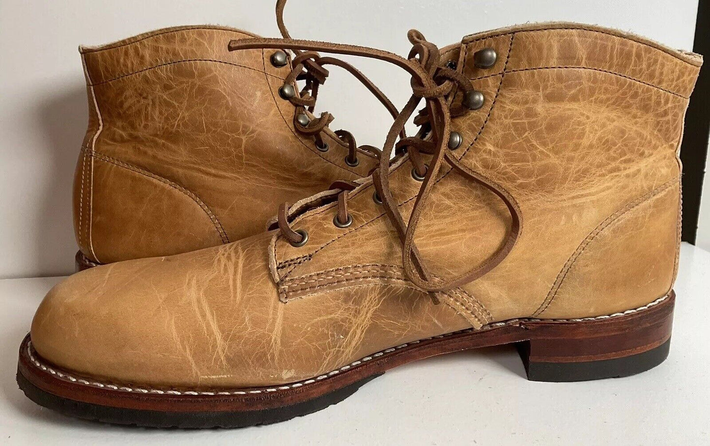 Wolverine Thousand Mile Leather Chukka Boots 14 D USA Made Golden Tan