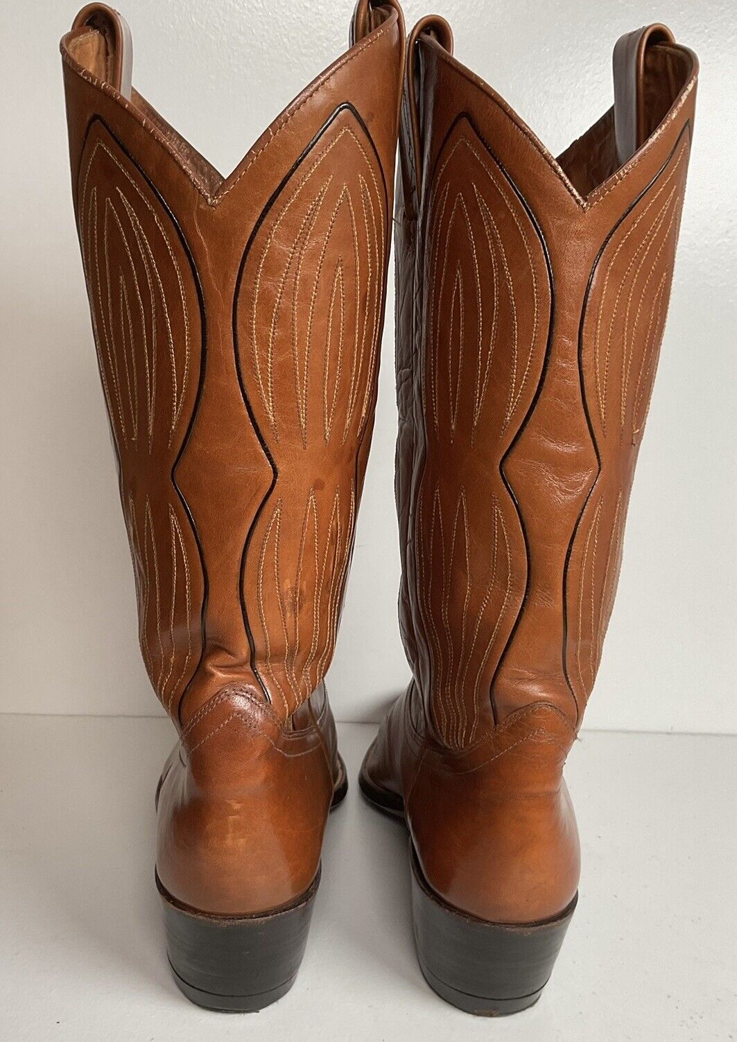 Vintage Dan Post Line Dancing Cowboy Boots 12 B Made in Spain