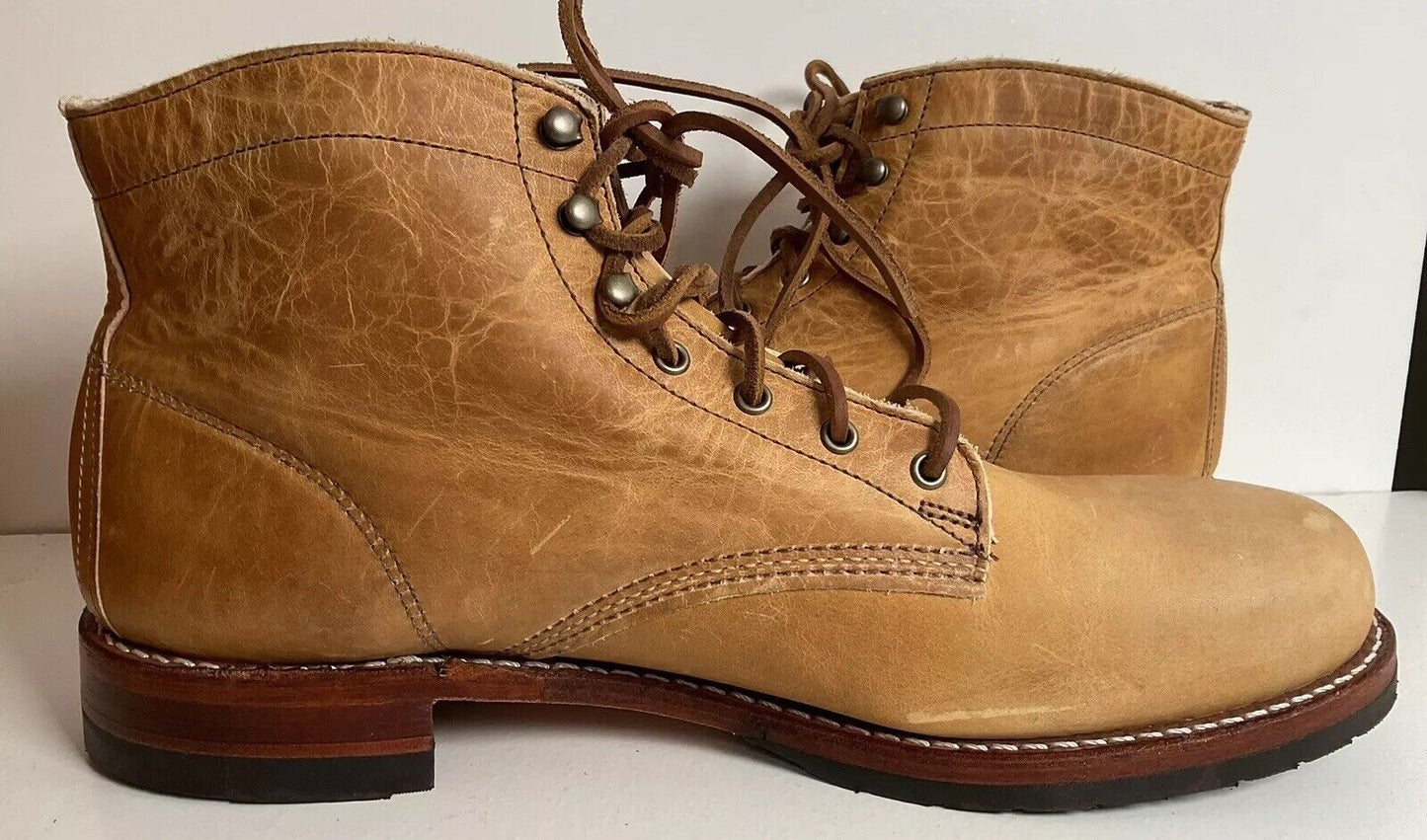 Wolverine Thousand Mile Leather Chukka Boots 14 D USA Made Golden Tan