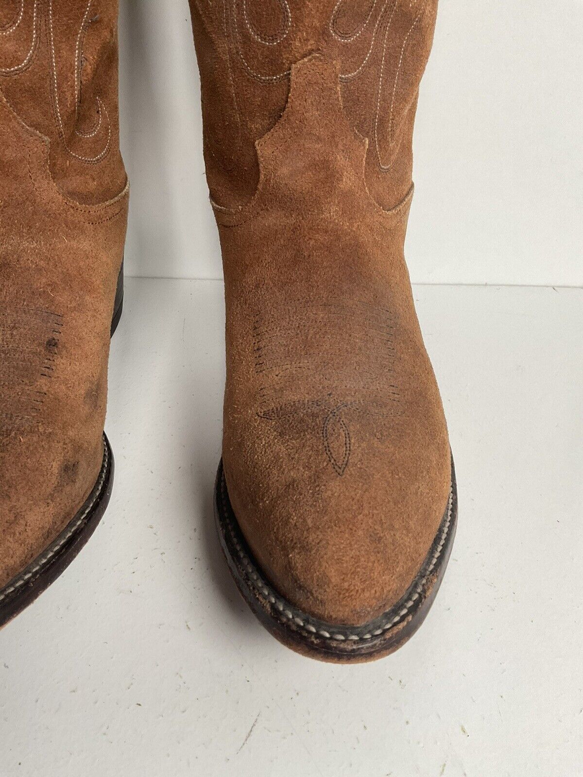 Tony Lama Full Rough Out Suede Cowboy Boots 12 D USA Made