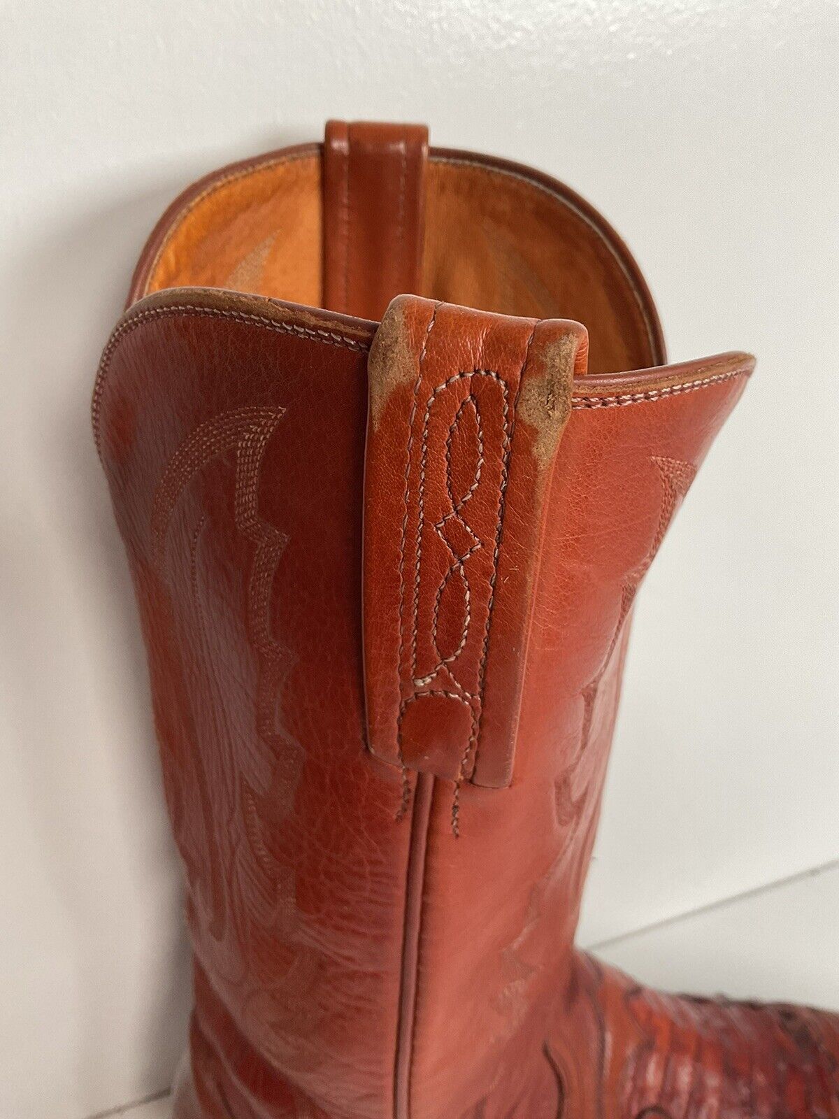 Lucchese 1883 Caiman Crocodile Inlay Cowboy Boots 9 D Exotic