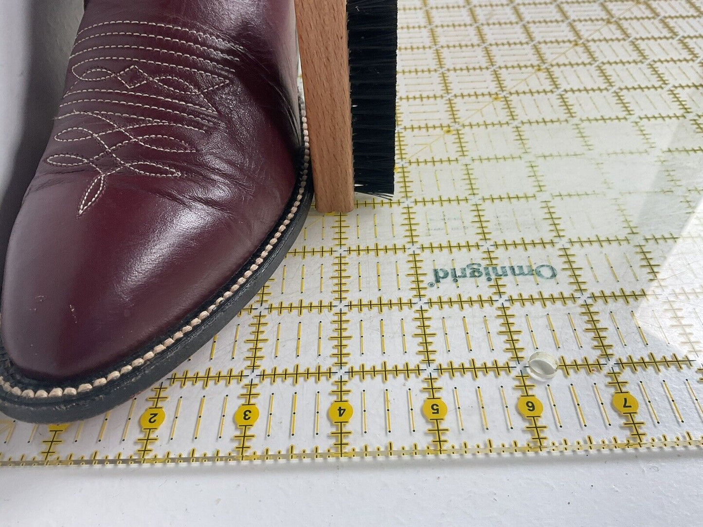 Vintage Hondo 18” Burgundy Cowgirl Boots 6.5 A Stitched