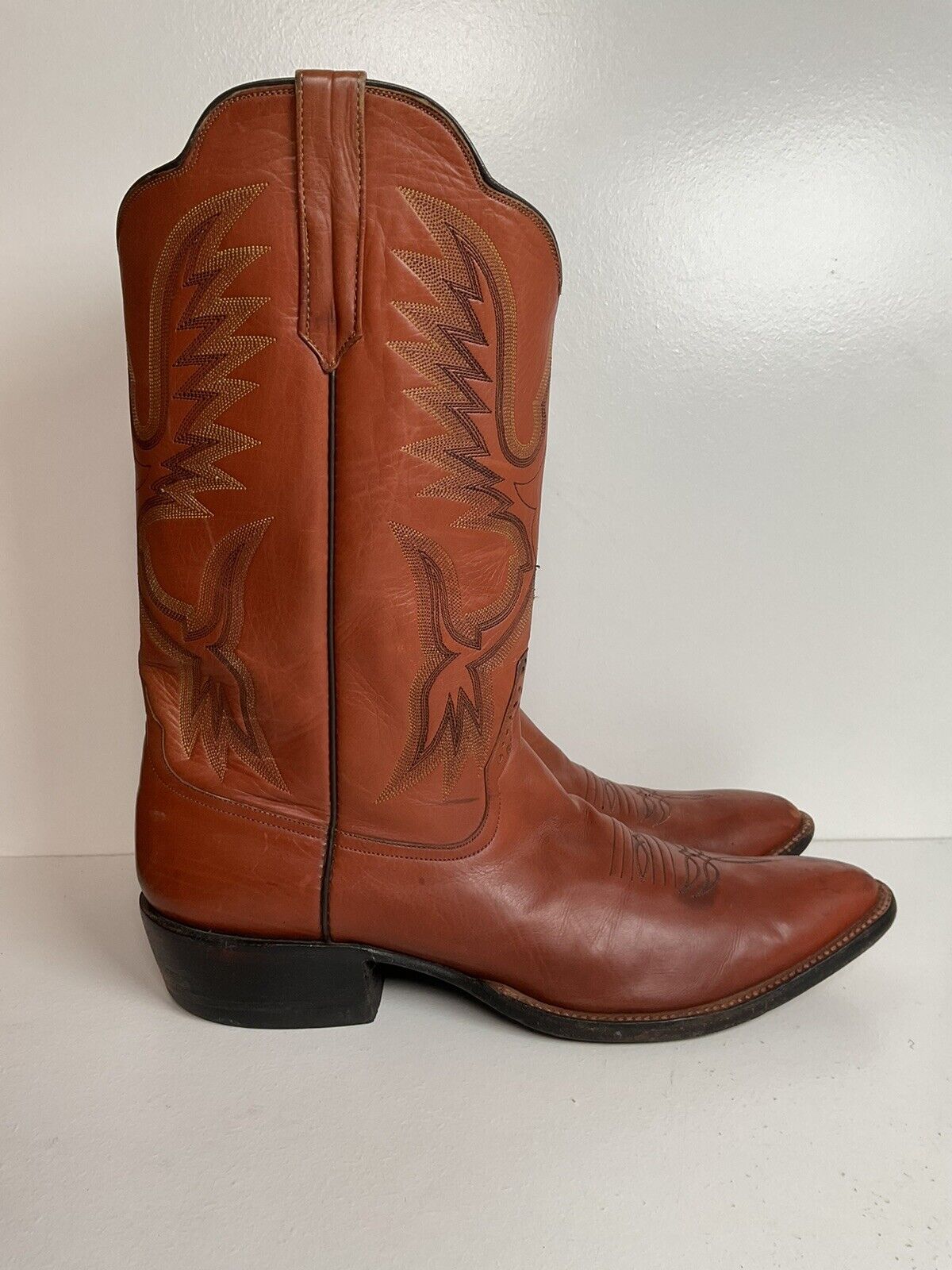 Rios of Mercedes Brown Leather Cowboy Boots 13 A Distressed