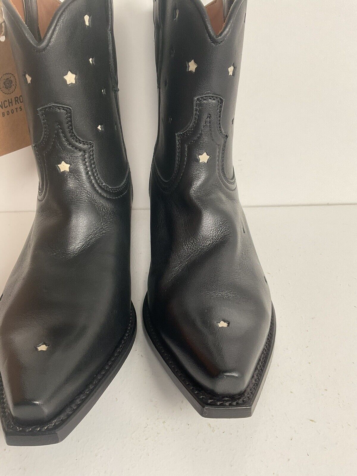 Ranch Road Presidio Shorty Cowgirl Boots 7 B Tooled Star Inlay Handmade