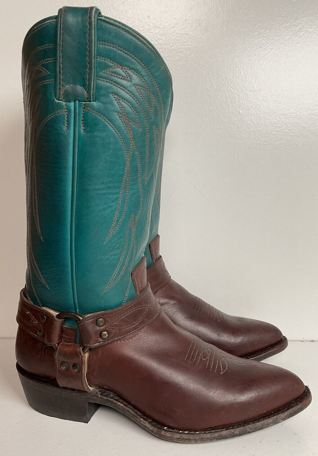 Frye Women’s Billy Teal Harness Western Boots 8.5 B