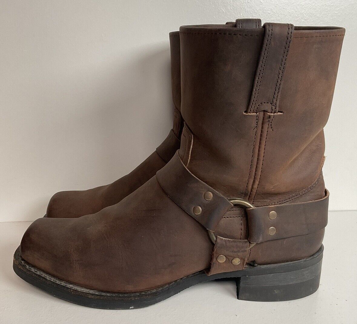 Frye Gaucho Harness Moto Boots 12 M Square Toe Style 87400 USA Made