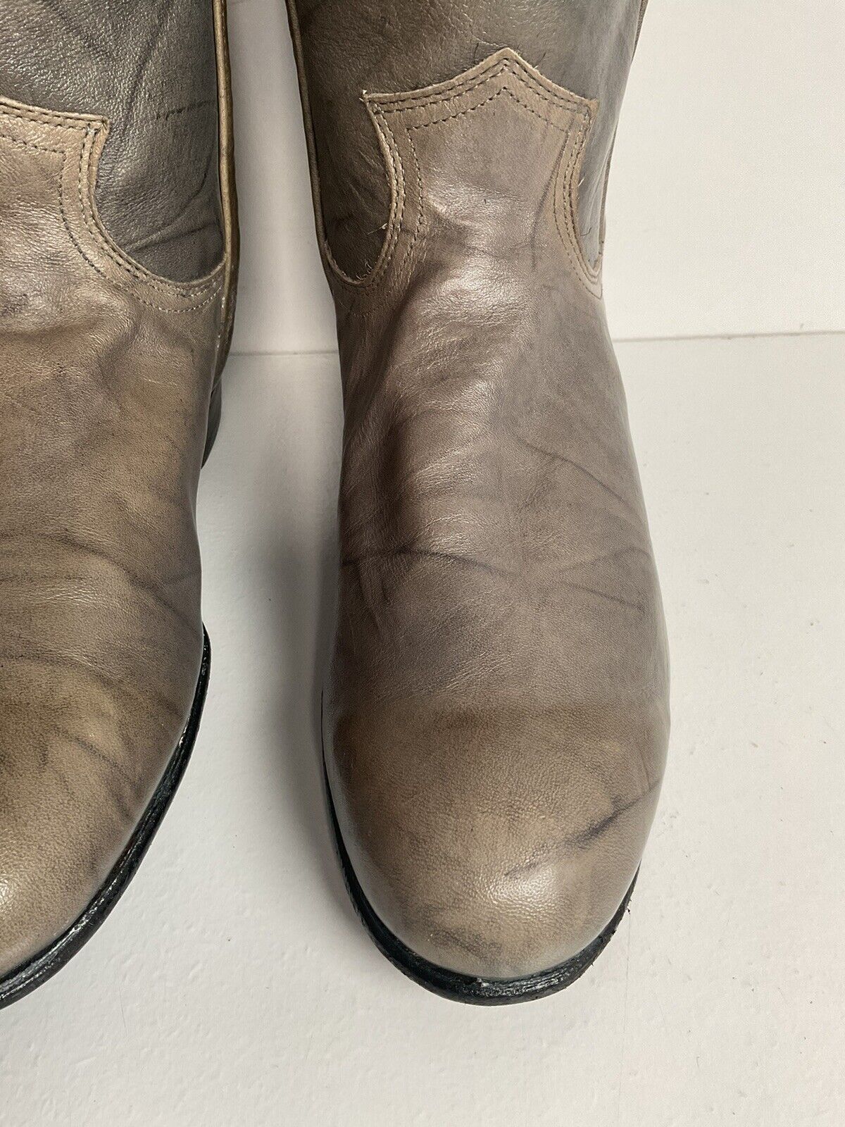 Vintage Justin Grey Marbled Campus Riding Boots 7 B USA Made