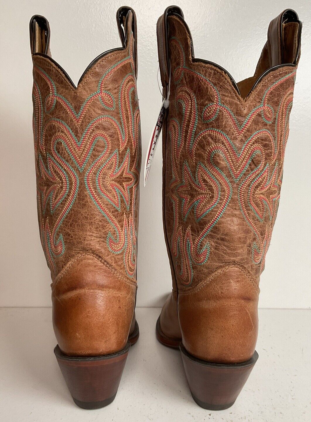 Justin Bent Rail Leather Cowgirl Boots 7 B New Without Box